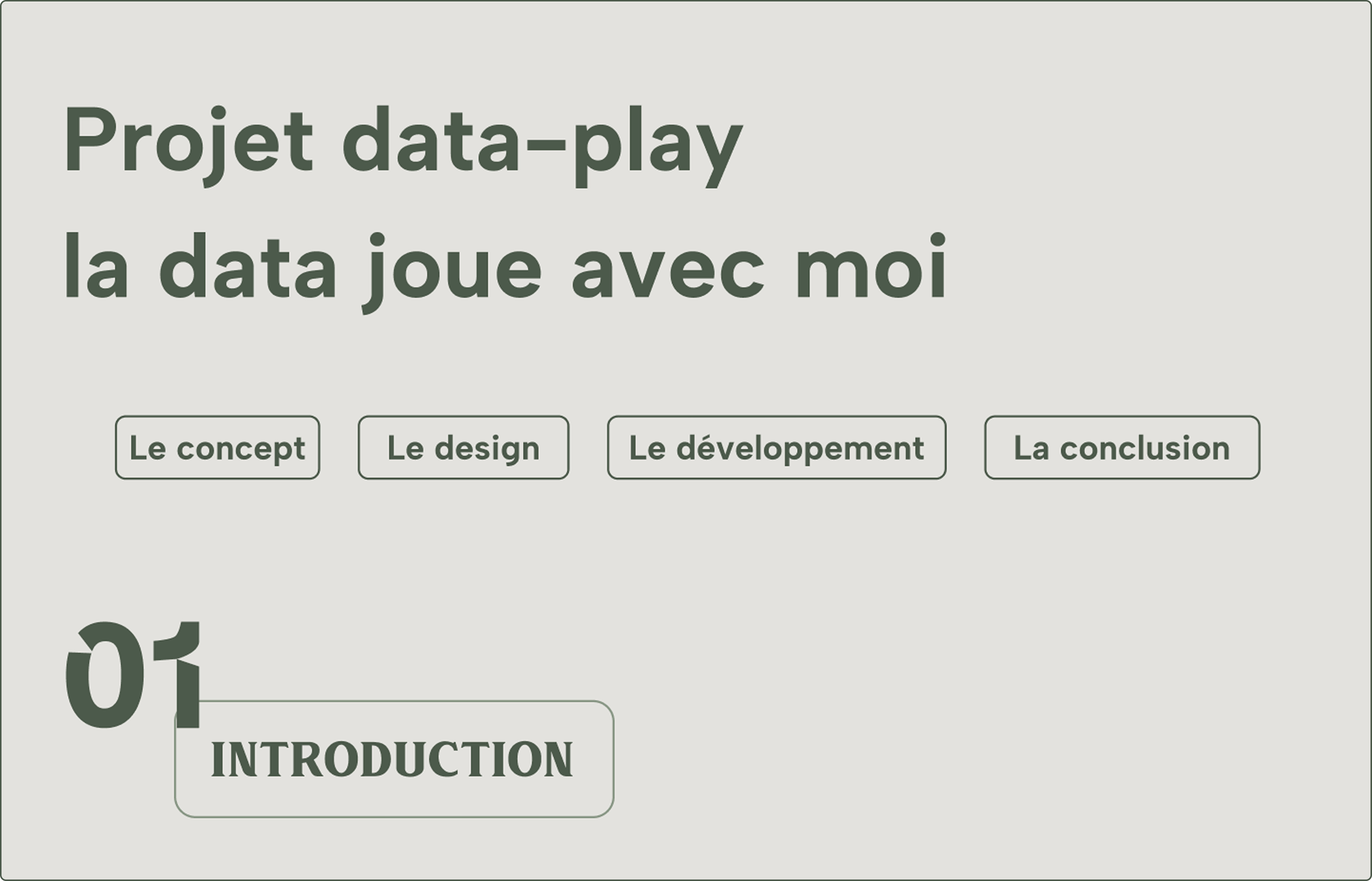 une image qui introduit le début du contenu de mon case study sur le projet data play.