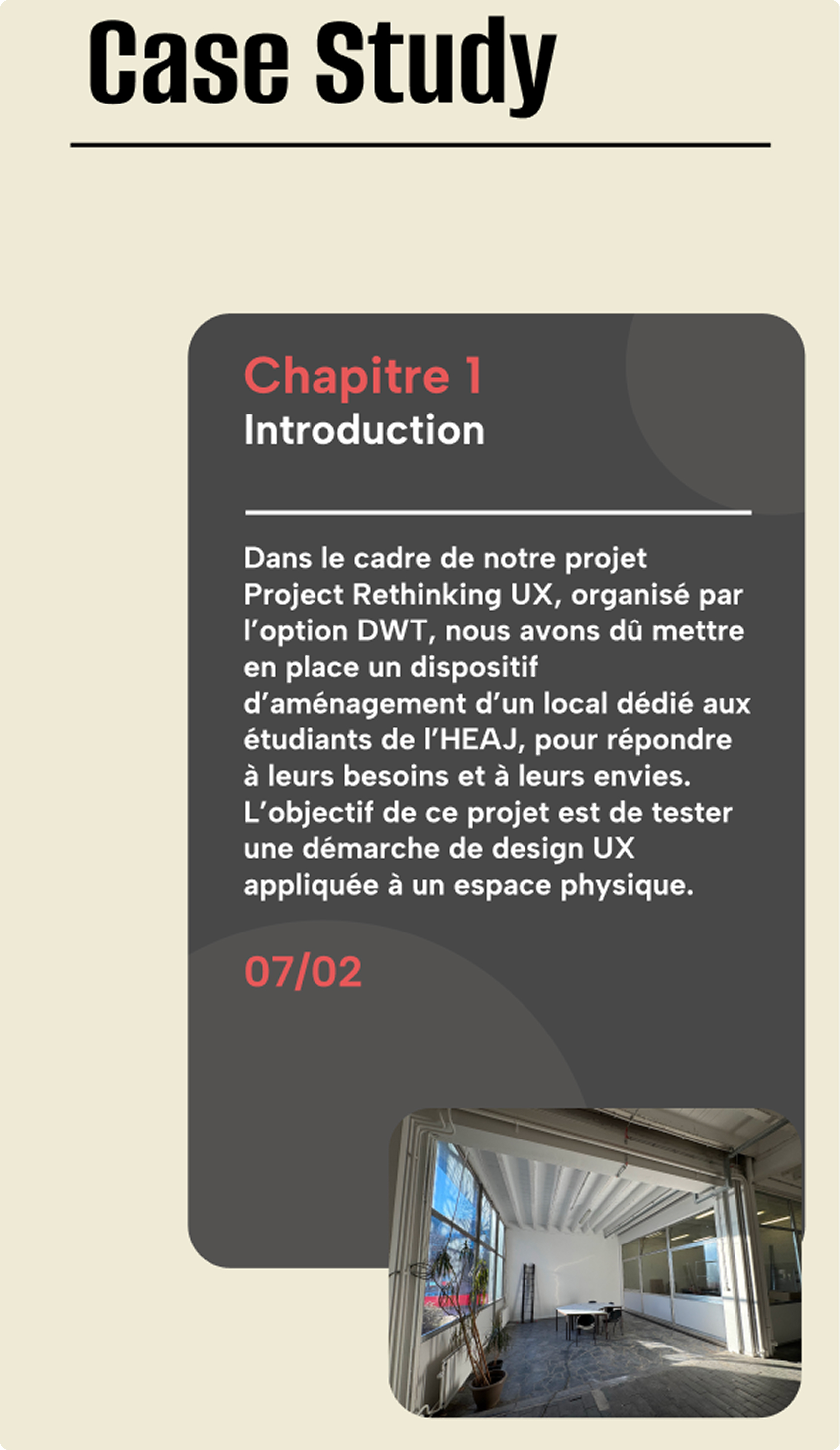 C'est une image de mon case study sur le même projet mais fait en février il est donc en complément de ce case study ci.