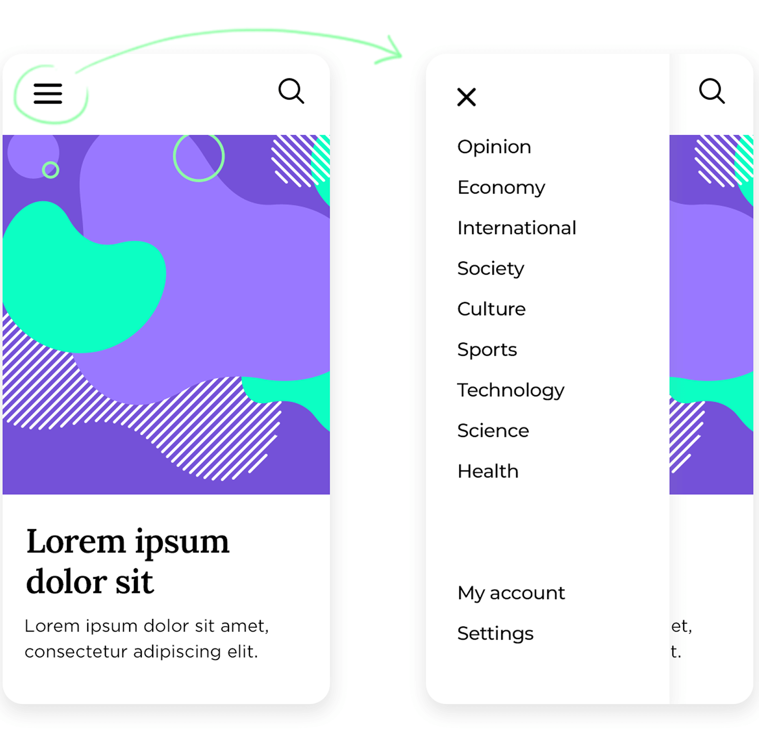 exemple de burger menu